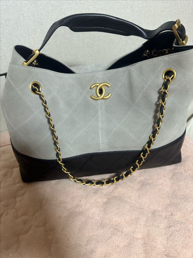 샤넬 공방백 스웨이드 투톤--1