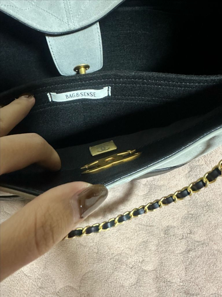 샤넬 공방백 스웨이드 투톤--4