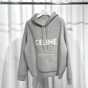 (S)셀린느 리브드 니트 후드 그레이