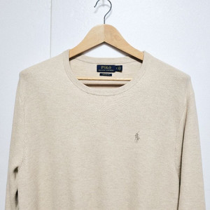 남성 폴로 피마코튼 PIMA 베이지 긴팔 니트 스웨터
