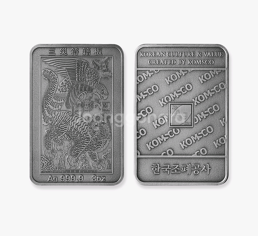 아시아골드 드래곤 실버바 100g조폐공사가화만사성실버바3온스--7