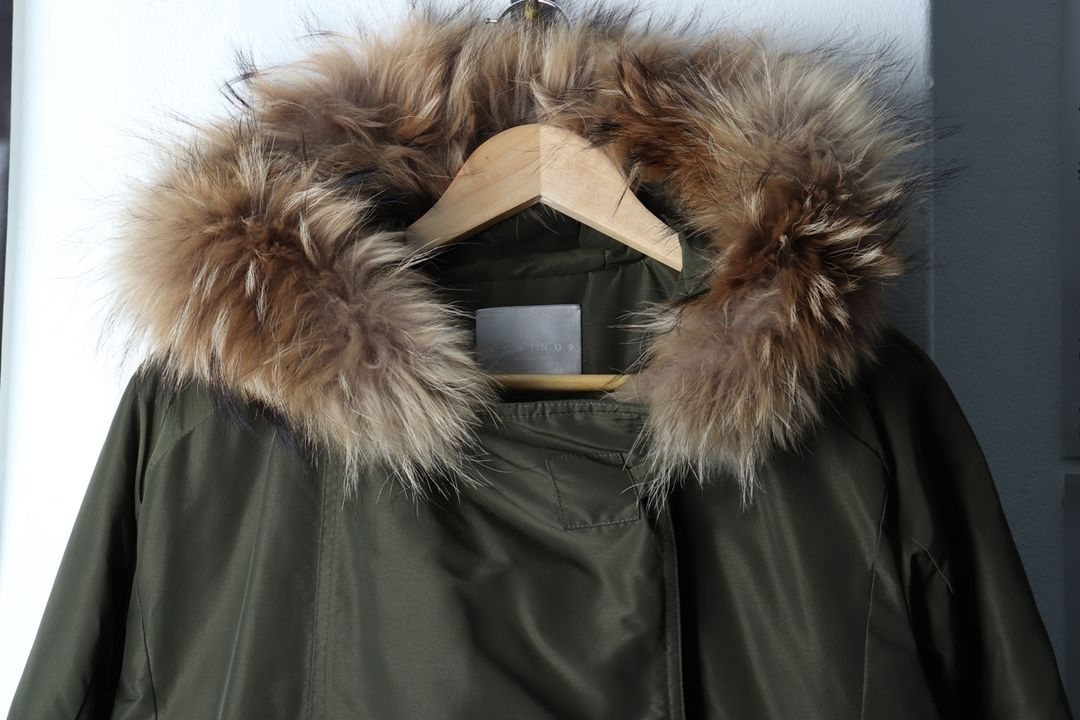 W(F) 난닝9 패딩 점퍼자켓 야상 덕다운 카키 퍼--2