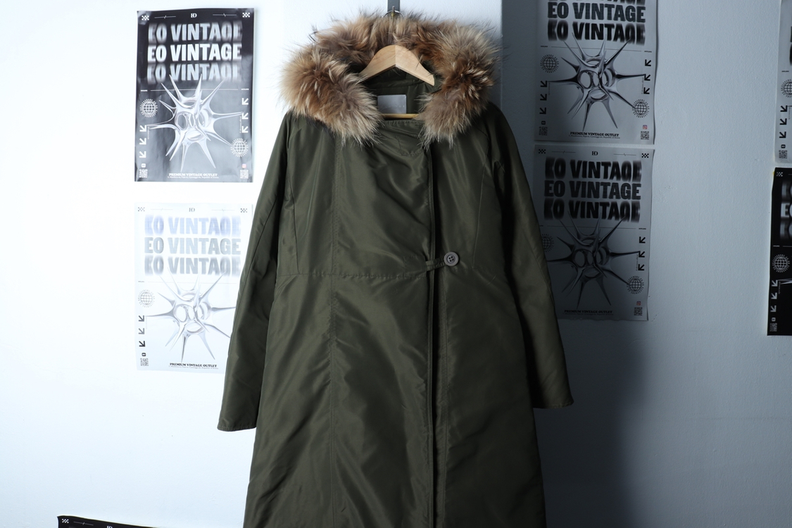 W(F) 난닝9 패딩 점퍼자켓 야상 덕다운 카키 퍼--1