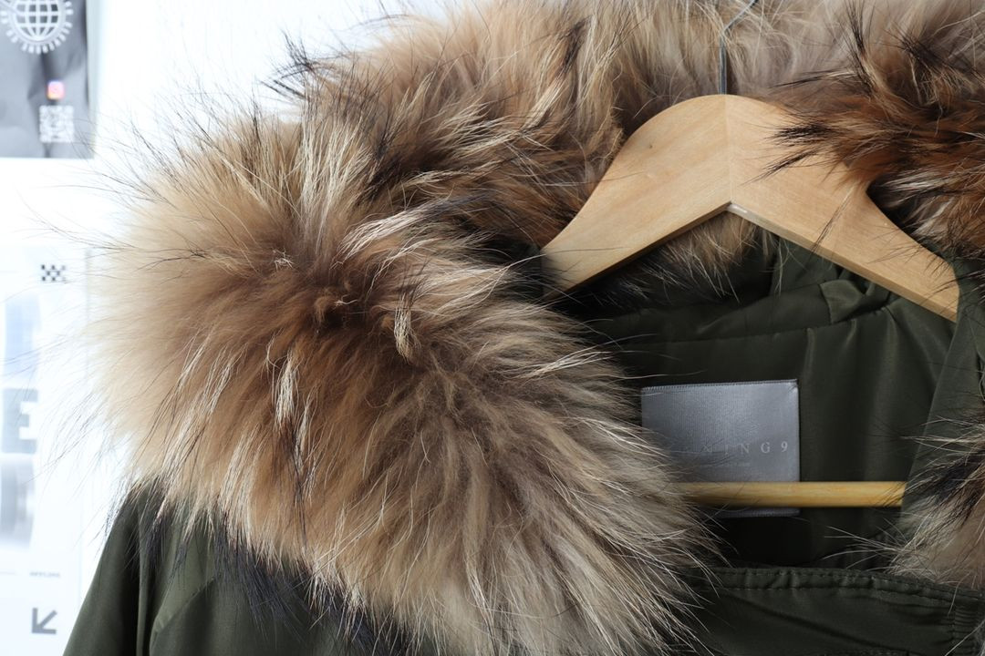 W(F) 난닝9 패딩 점퍼자켓 야상 덕다운 카키 퍼--4