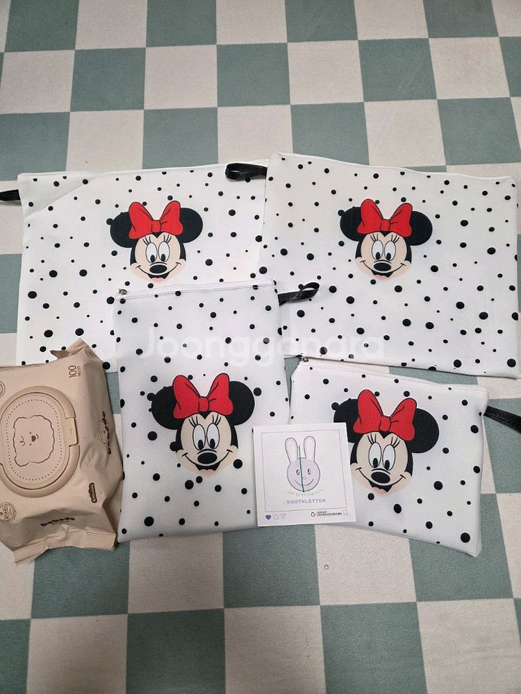 디즈니 미니마우스 파우치 4종 일괄세트 신학기준비물 핸드메이드새제품--0