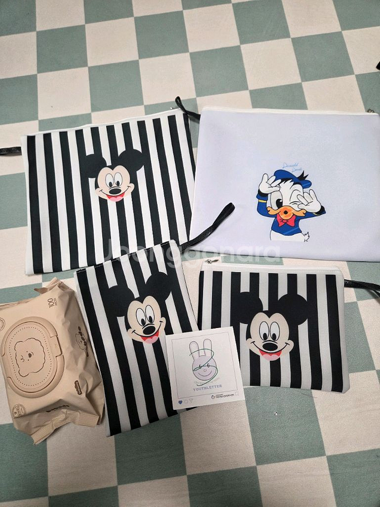 디즈니 미니마우스 파우치 4종 일괄세트 신학기준비물 핸드메이드새제품--2