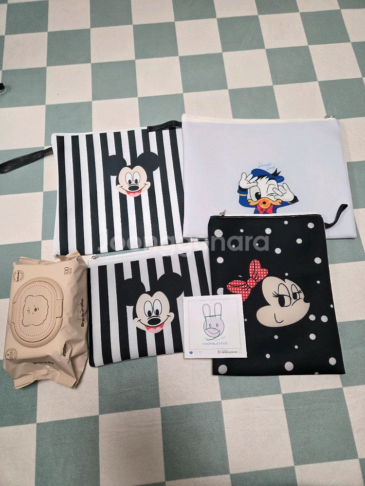 디즈니 미니마우스 파우치 4종 일괄세트 신학기준비물 핸드메이드새제품--4