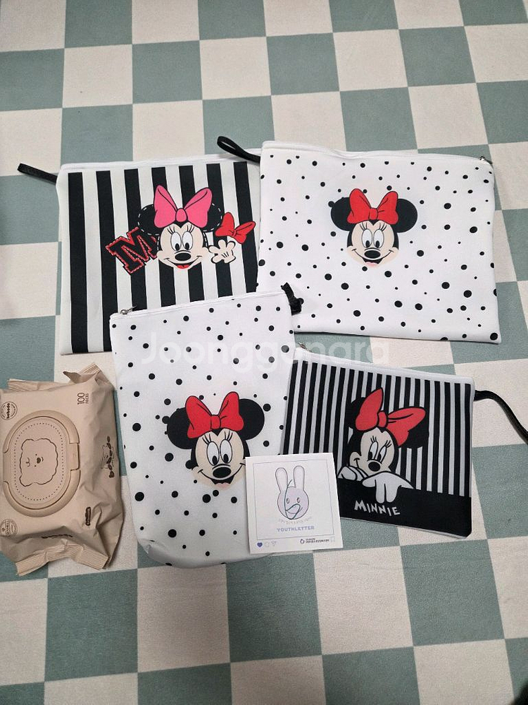 디즈니 미니마우스 파우치 4종 일괄세트 신학기준비물 핸드메이드새제품--5
