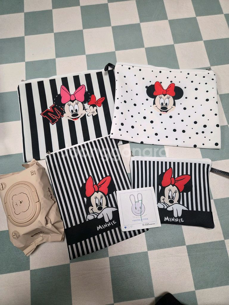디즈니 미니마우스 파우치 4종 일괄세트 신학기준비물 핸드메이드새제품--6