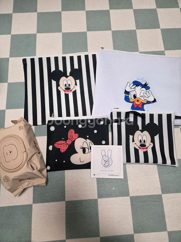 디즈니 미니마우스 파우치 4종 일괄세트 신학기준비물 핸드메이드새제품--7