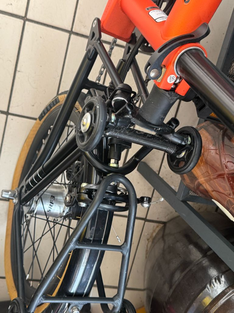 PIKES 트라이폴드 접이식 미니벨로 자전거 오렌지--4