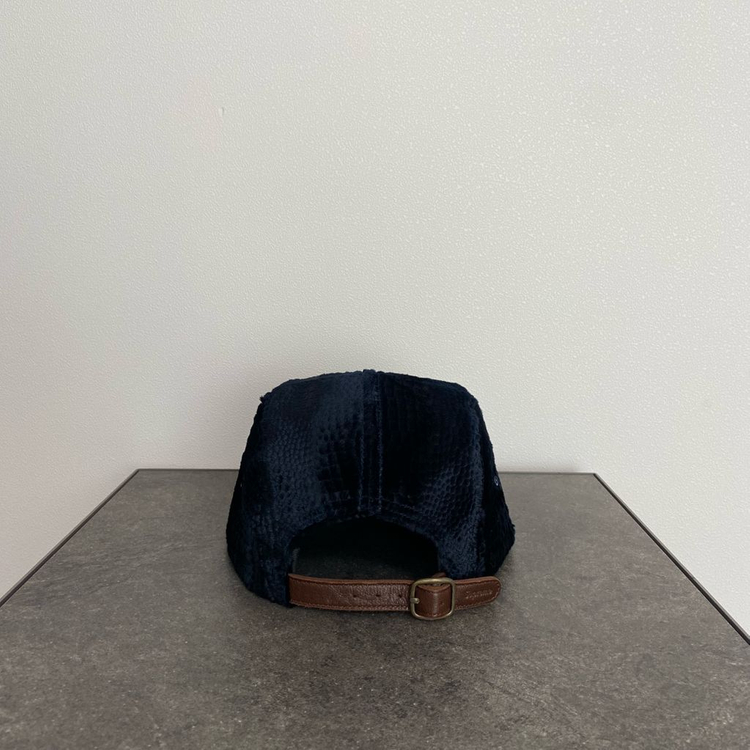 (OS) 슈프림 박스로고 캠프캡 크로커다일 코듀로이 네이비--3