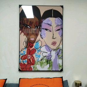 샤넬감성 명품여인 유화 인플루언서 꽃그림 대형 그림액자 그림 액자 팝아트 인테리어소품 명품그림 명품액자 꽃 선물