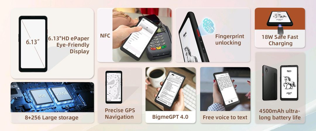 2025년형 최신 눈편한 E-Ink 디지털디톡스 스마트폰 Bigme HiBreak Pro--3