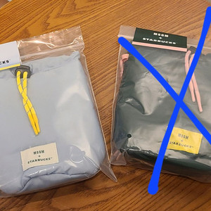 스타벅스 프리퀀시 MSGM 파우치 스카이블루 새상품