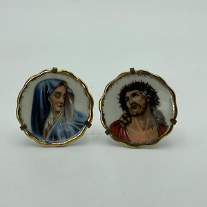 프랑스 리모주 성모마리아,예수 미니 탁상 액자 .324