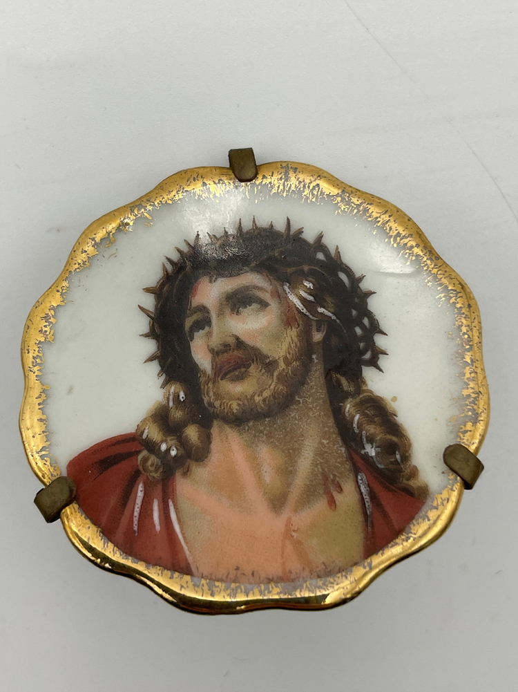 프랑스 리모주 성모마리아,예수 미니 탁상 액자 .324--3