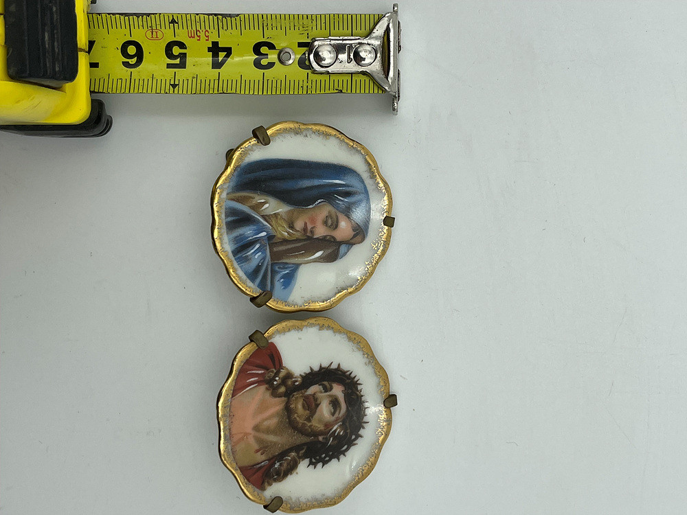 프랑스 리모주 성모마리아,예수 미니 탁상 액자 .324--4