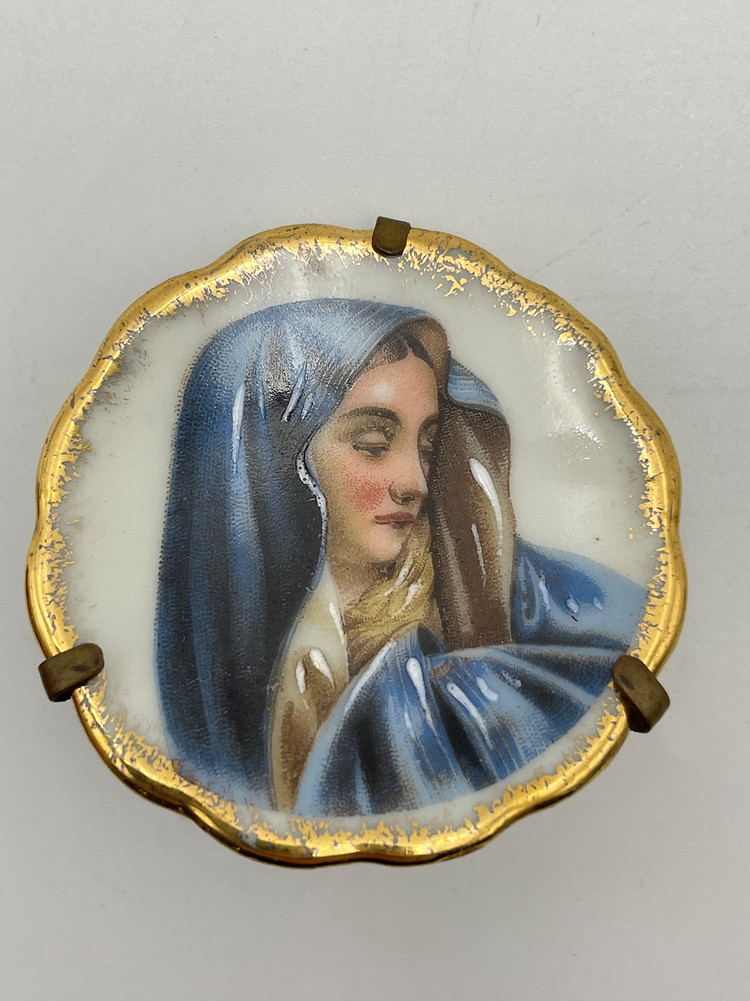 프랑스 리모주 성모마리아,예수 미니 탁상 액자 .324--2