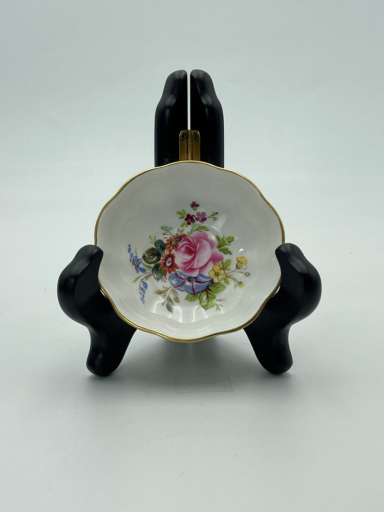 영국 로얄 크라운 더비 빈티지 플라워 패턴 트링켓 .301--0