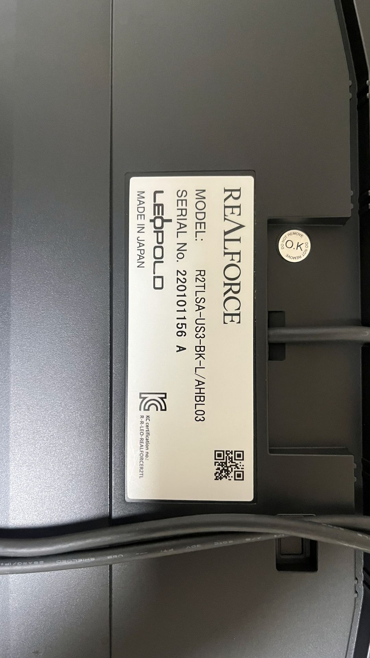 리얼포스 R2 텐키리스 45g 블랙 이미지