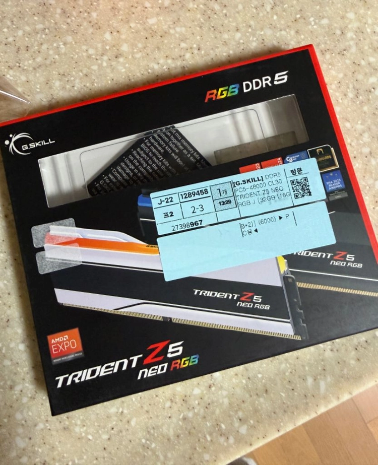 지스킬 G.SKILL DDR5-6000 CL30 TRIDENT Z5 NEO RGB J 패키지 (32G(16Gx2)) - 안심되는 중고거래