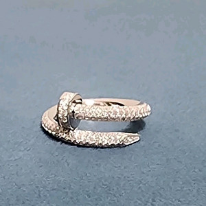 18k 화이트골드 색상 풀파베 반지