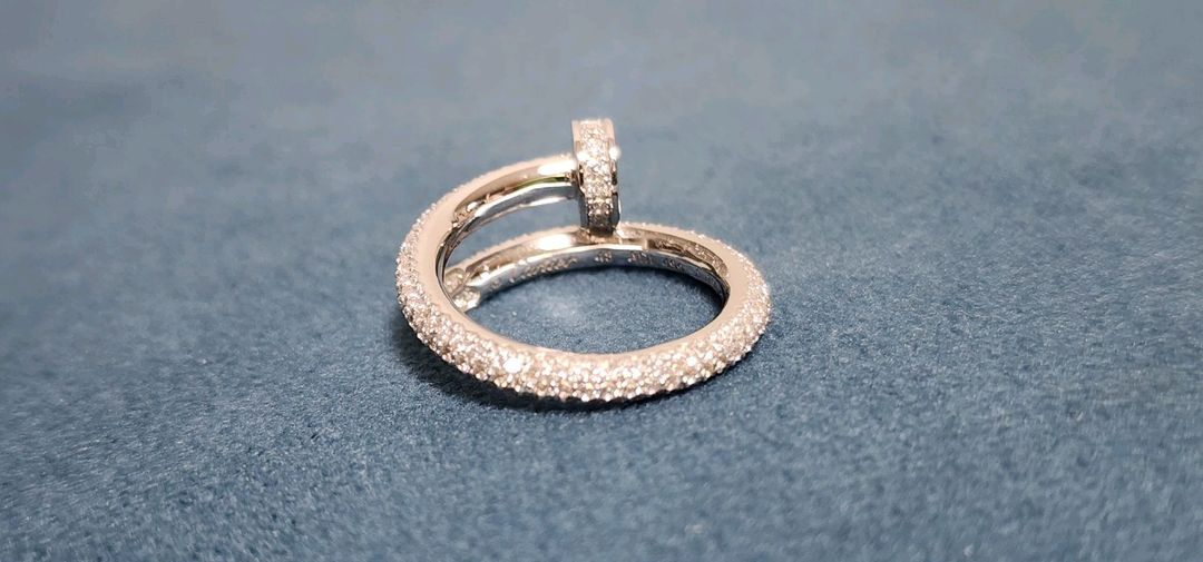 18k 화이트골드 색상 풀파베 반지--2