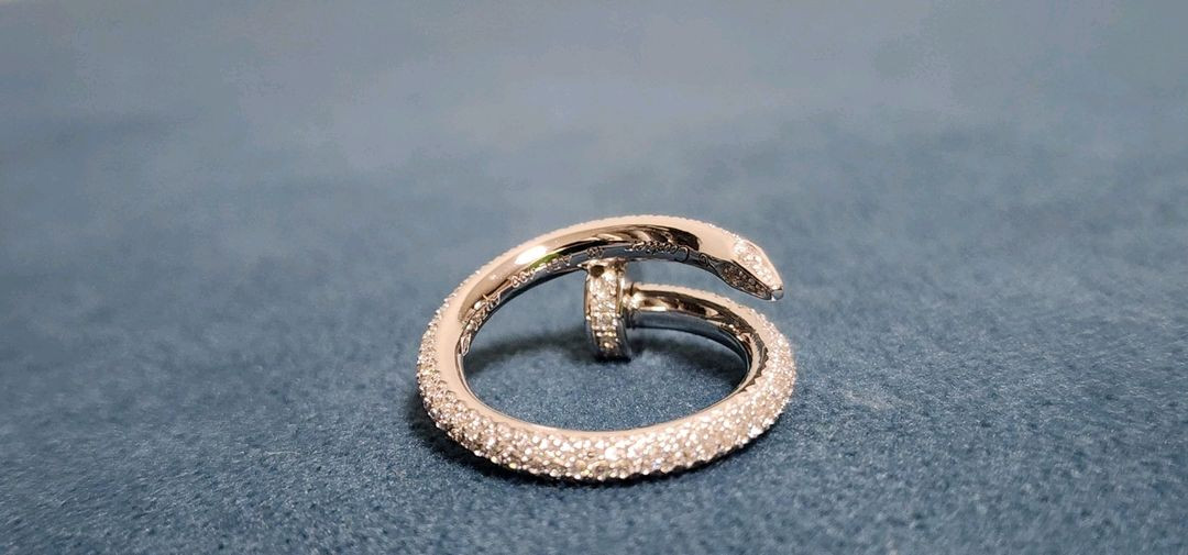 18k 화이트골드 색상 풀파베 반지--8