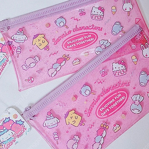 다이소 산리오 파우치 마이멜로디 키티 시나모롤 투명 파우치 필 펜 파우치 다이소 마이멜로디 동전 지갑