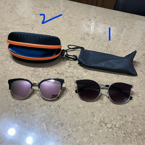 선글라스 2개 일괄 + 케이스,안경닦이