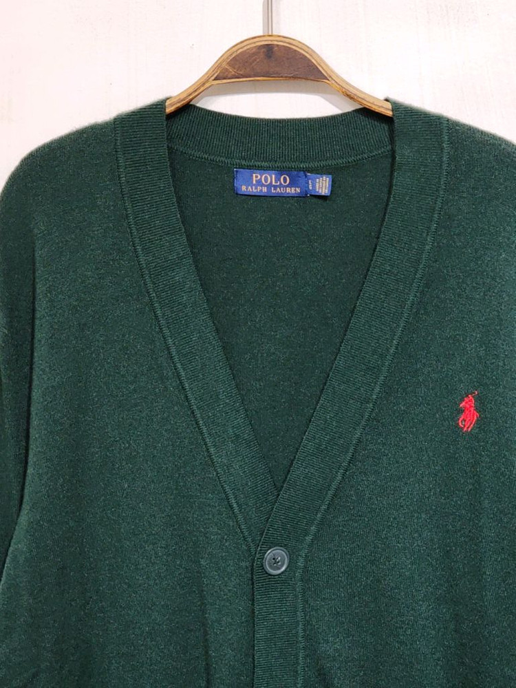 (L) 랄프로렌 폴로 가디건 녹색 포켓 브이넥 캐주얼 이미지