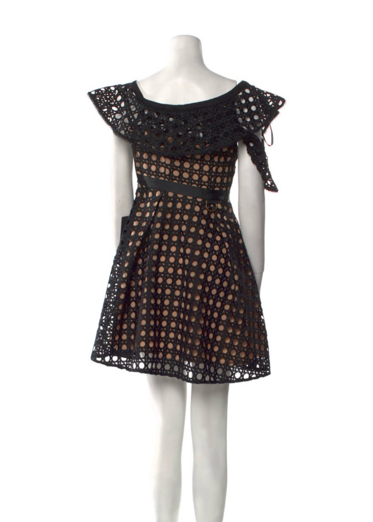 셀프포트레이트 블랙 레이스 오프숄더 원피스 드레스--2