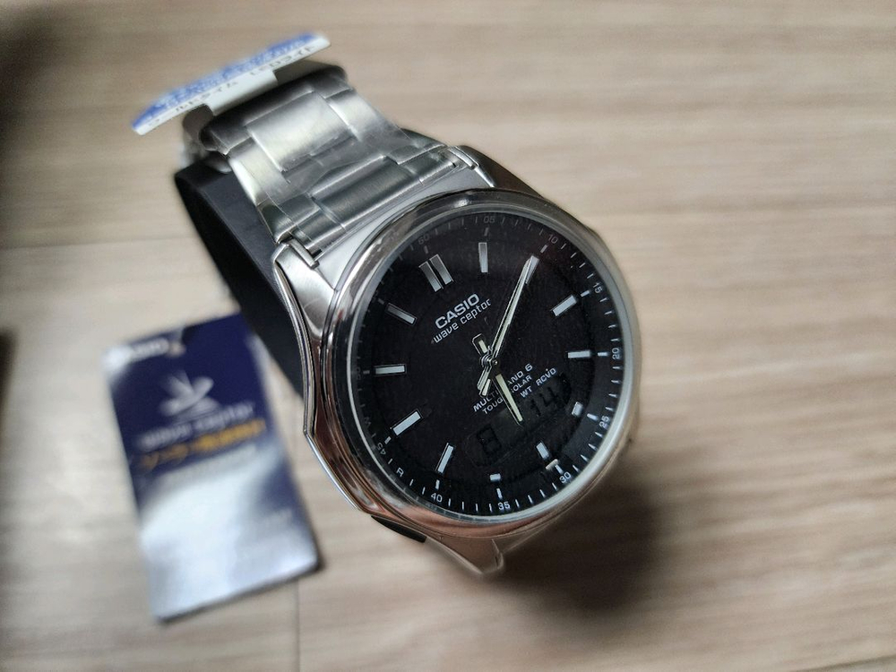 카시오 웨이브셉터 솔라 남성 메탈 시계 WVA-M630D-1AJF (새상품)--2