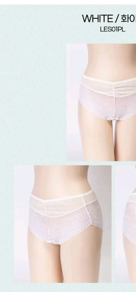 라페어 화이트 시스루 망사 팬티 90S,100L,105XL,110xxl 이미지