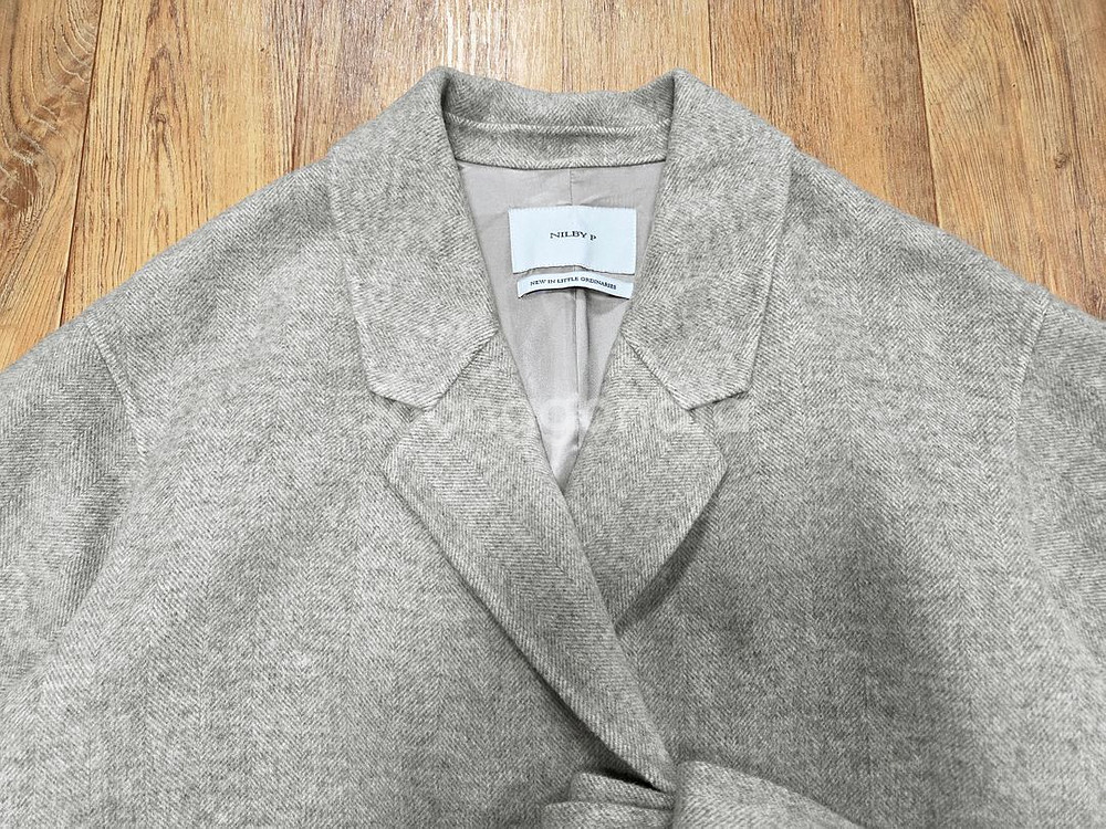 닐바이피(NILBY P) 램스울 캐시 핸드메이드 하프코트 프리사이즈--5