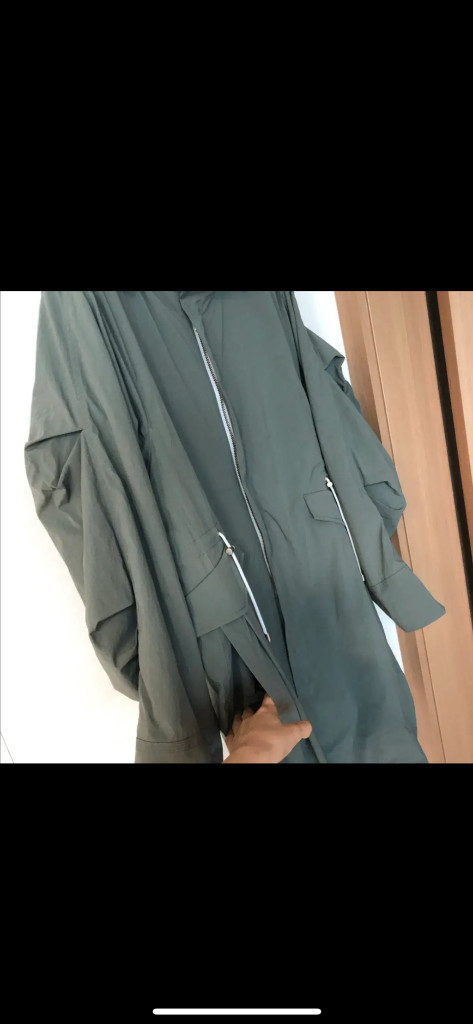 지오송지오 옴므 셔링 바스락 오버핏 박시 트렌치코트 야상 점퍼 코트 후드--5