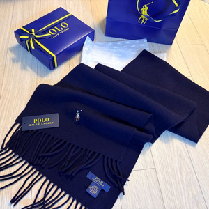 폴로 랄프로렌 프린지 버진 울 스카프 머플러 목도리 잉크네이비컬러 이태리