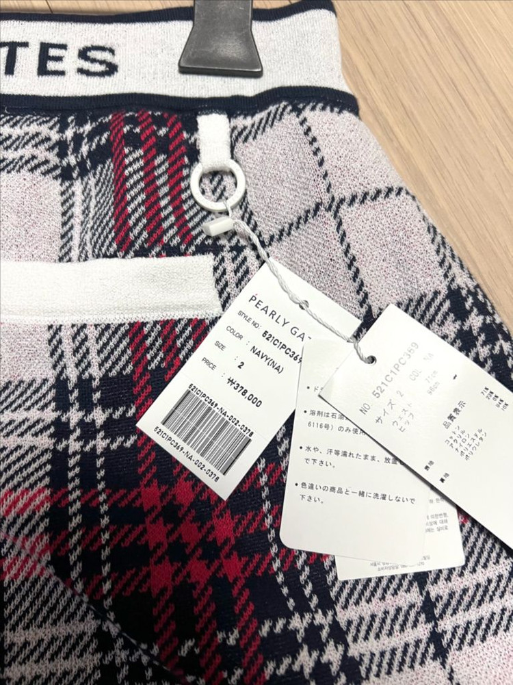 새상품) 23년 파리게이츠 사나 글랜체크 니트 스커트 여성 골프웨어 골프복 치마--4