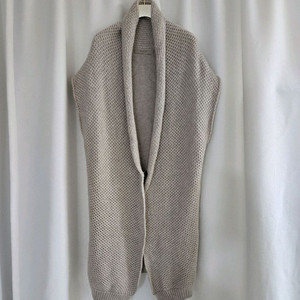 르베이지 니트 롱 베스트