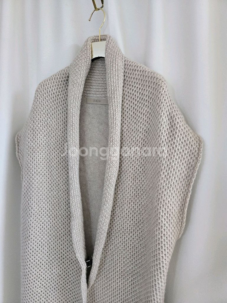 르베이지 니트 롱 베스트--1