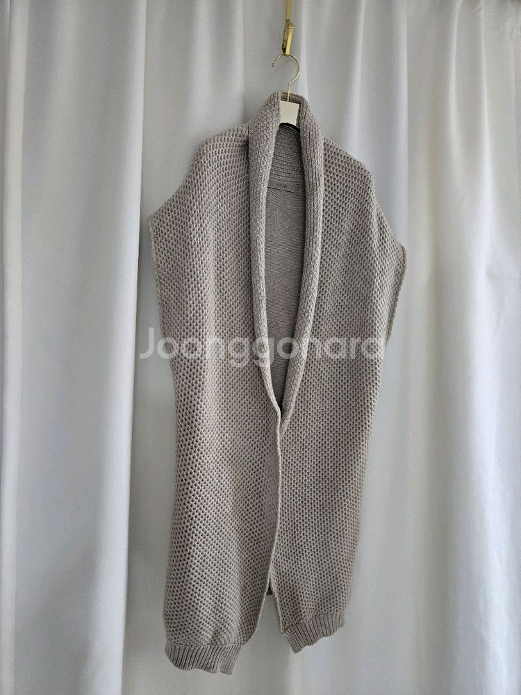 르베이지 니트 롱 베스트--2