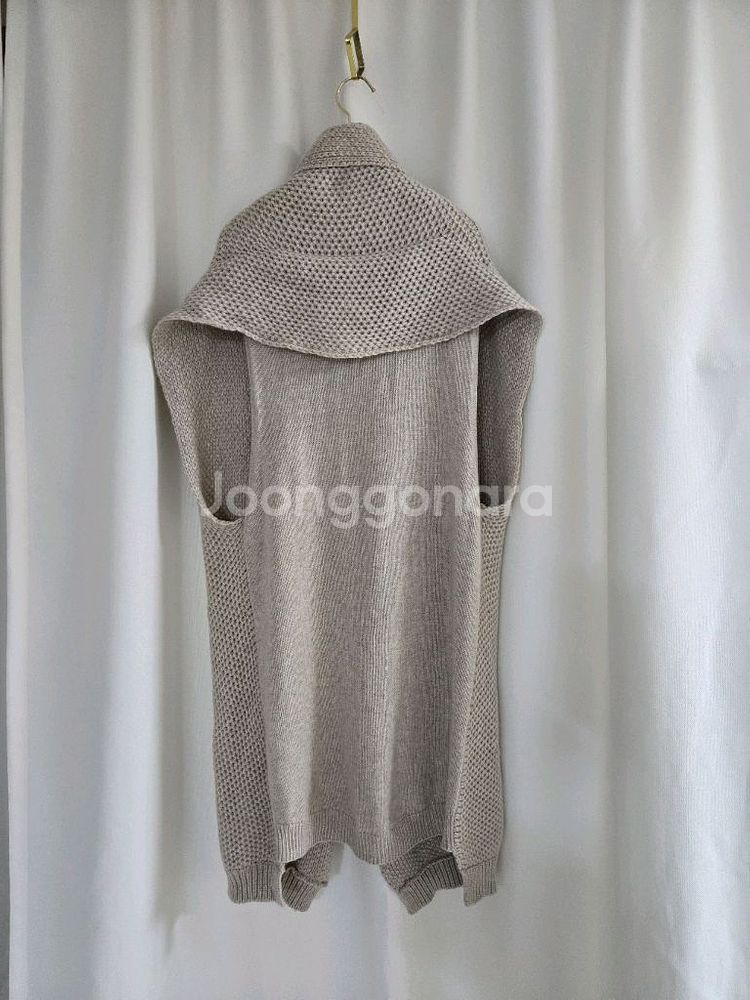 르베이지 니트 롱 베스트--5