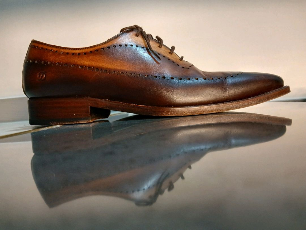 에스티 듀퐁 클래식 남성 브라운 윙팁 구두--2