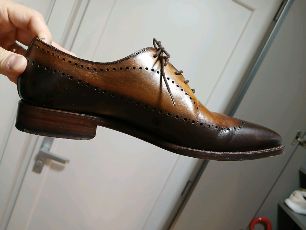 에스티 듀퐁 클래식 남성 브라운 윙팁 구두--4