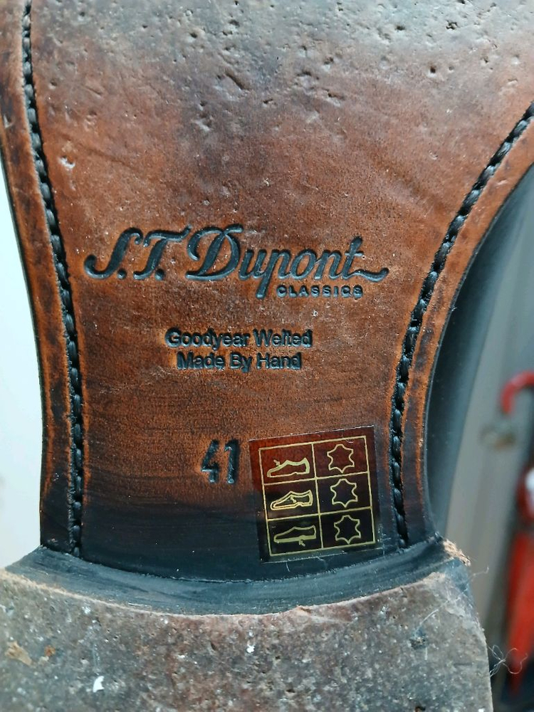 에스티 듀퐁 클래식 남성 브라운 윙팁 구두--5