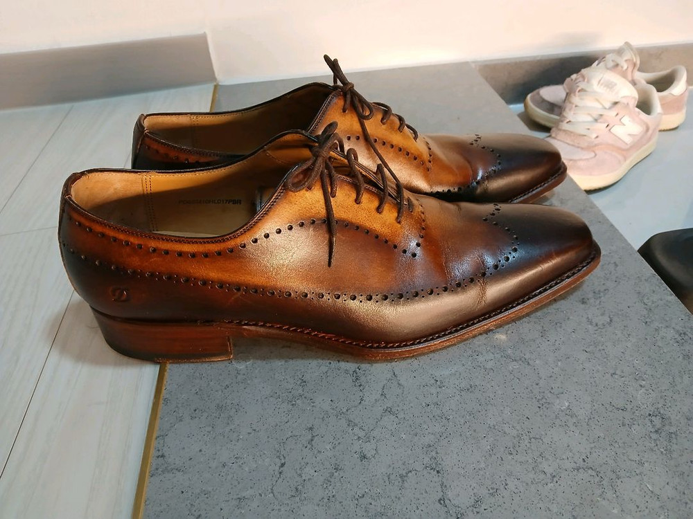 에스티 듀퐁 클래식 남성 브라운 윙팁 구두--7