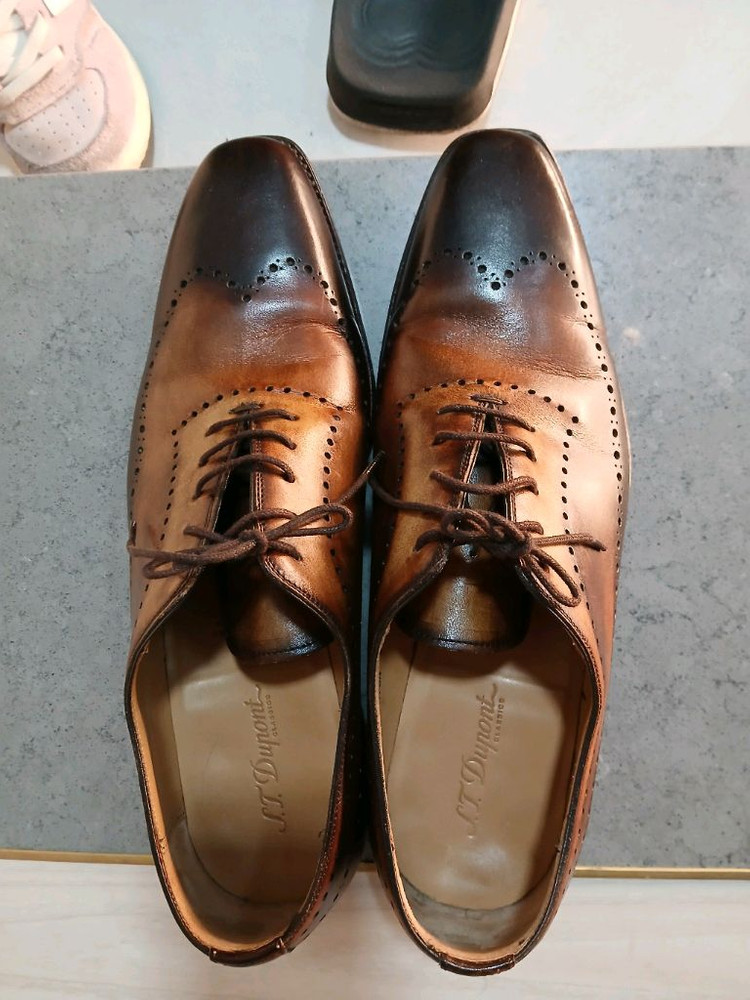 에스티 듀퐁 클래식 남성 브라운 윙팁 구두--8