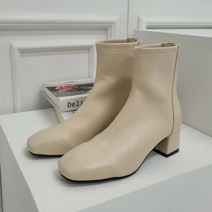 슈담 에르빈 뒷지퍼 앵클부츠 (베이지, 235mm) 새상품