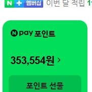 네이버페이 포인트 350000원 / 335000원에팝니다.
